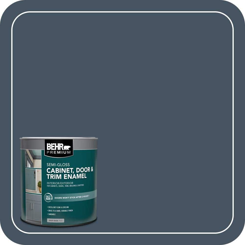 BEHR PREMIUM 1 qt. #ECC-30-3 Night Tide Semi-Gloss Enamel Interior/Exterior Cabinet, Door & Trim Paint