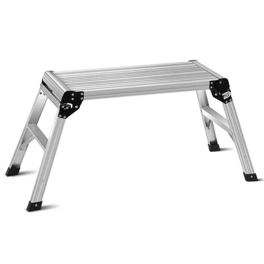 WELLFOR 1-Step Heavy-Duty Aluminum Folding Step Stool, 330 lbs.