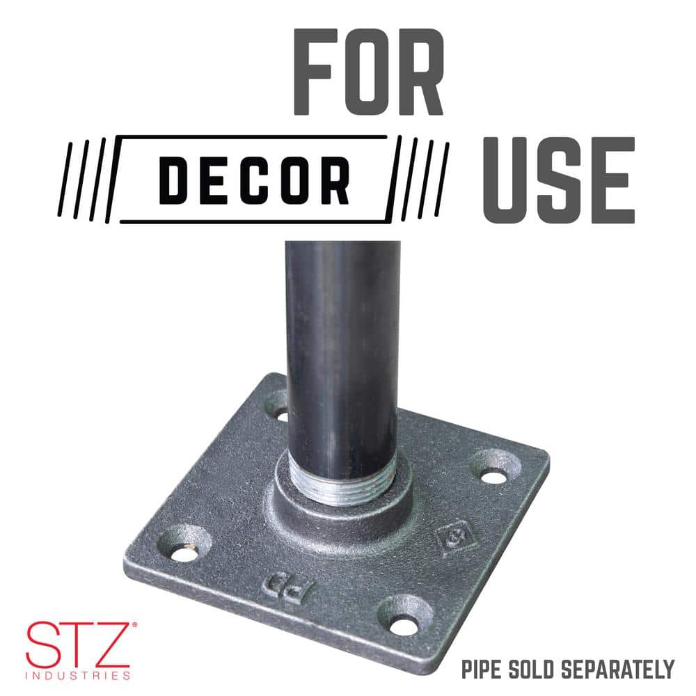 STZ Black Iron Square Floor Flange (4)