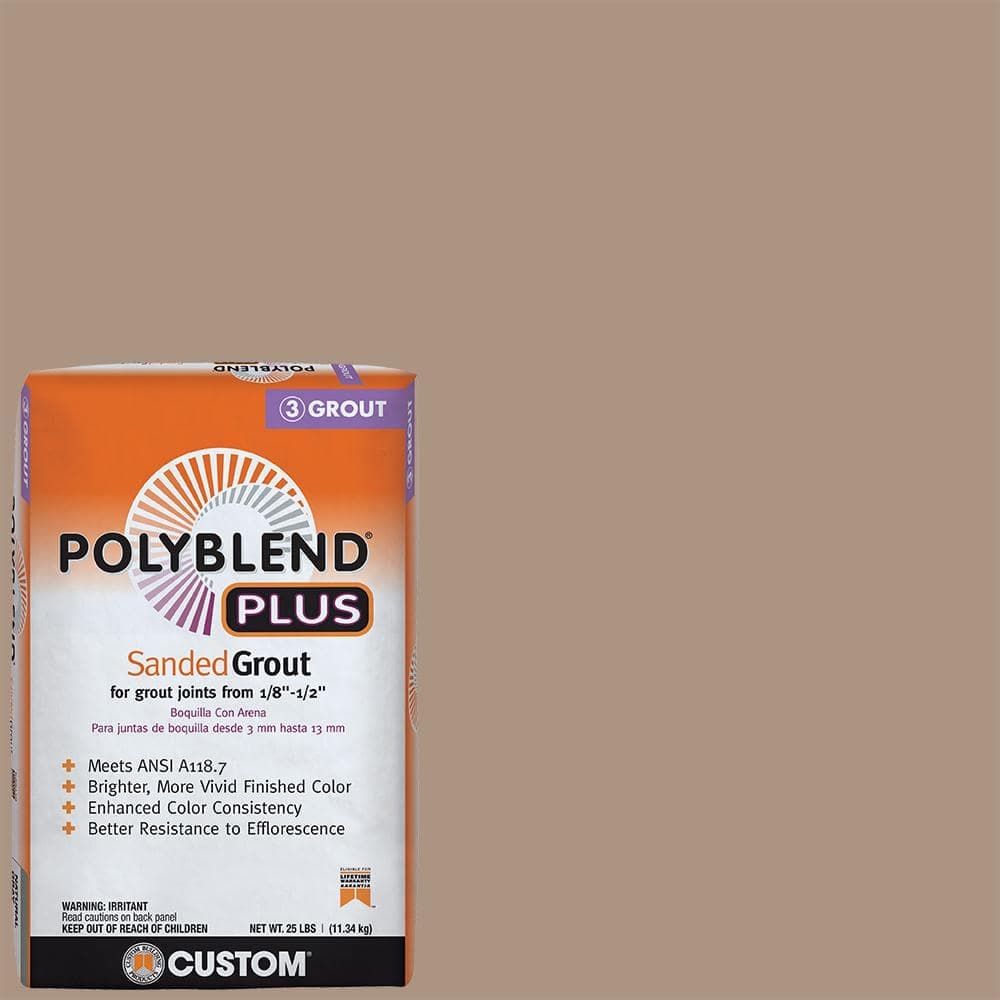 Custom Building Products Polyblend Plus #135 Mushroom 25 lb. Sanded Grout