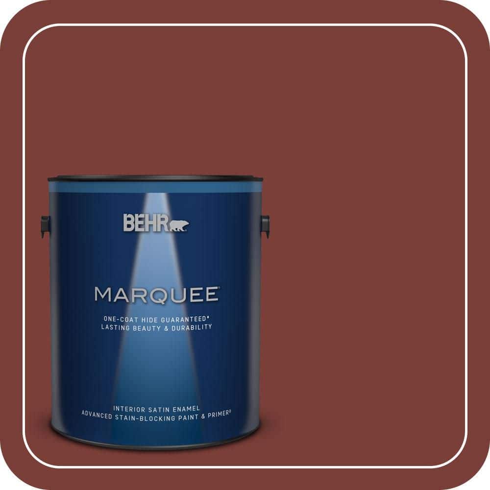 BEHR MARQUEE 1 gal. #PPU2-02 Red Pepper One-Coat Hide Satin Enamel Interior Paint & Primer (1)