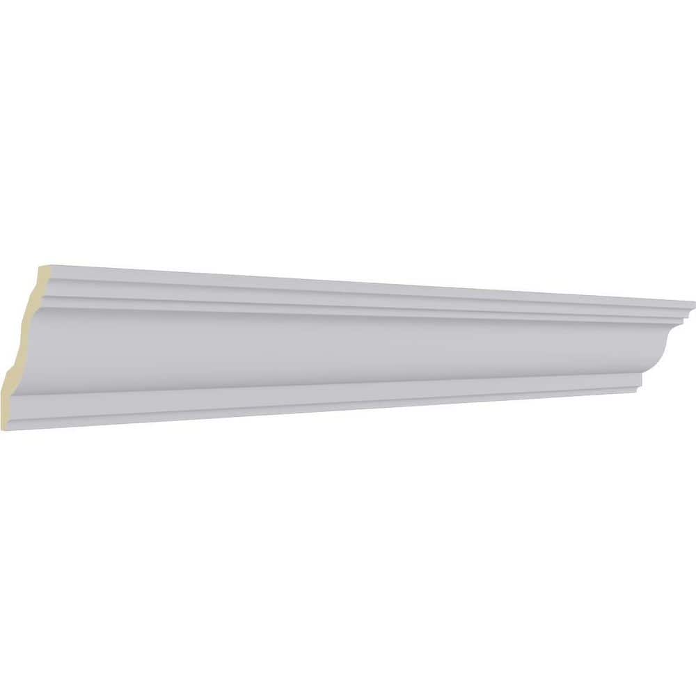 Ekena Millwork 5 in. x 4 in. x 94-1/2 in. x 6-3/8 in. Polyurethane Edwards Smooth Crown Moulding (2)