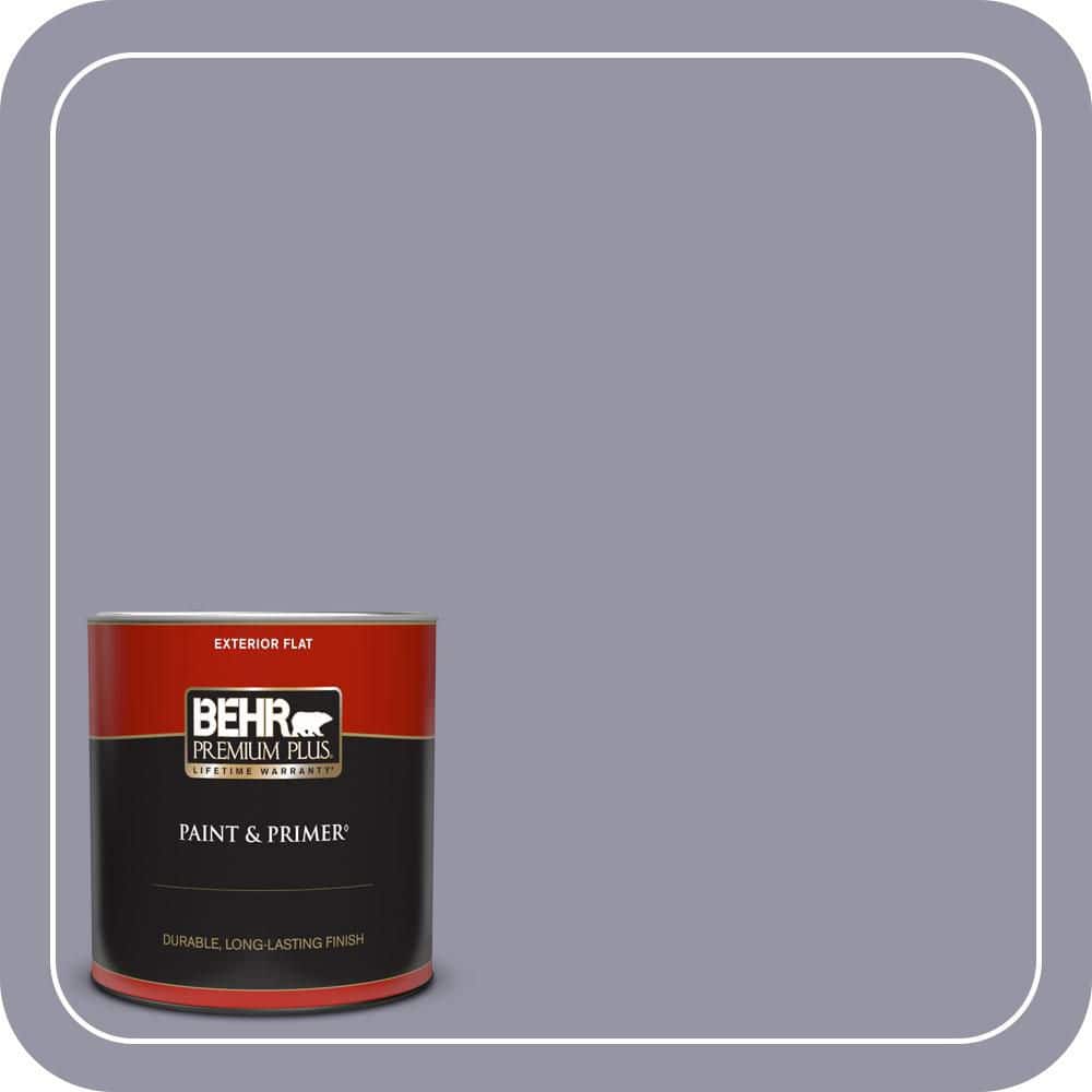 BEHR PREMIUM PLUS 1 qt. #640F-5 Ash Violet Flat Exterior Paint & Primer