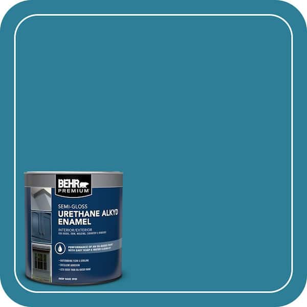BEHR PREMIUM 1 qt. #M480-6 Valley of Glaciers Semi-Gloss Enamel Urethane Alkyd Interior/Exterior Paint (2)