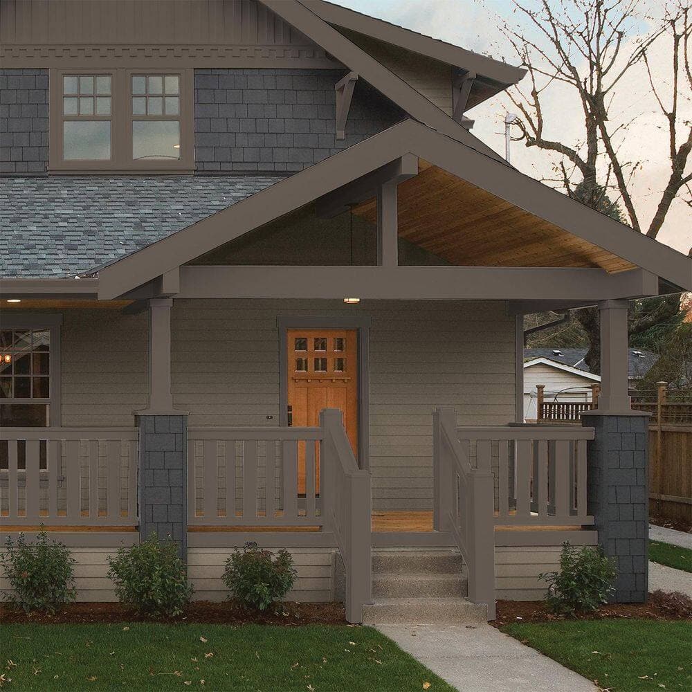 Glidden Premium 1 qt. PPG1019-7 Intrigue Semi-Gloss Exterior Latex Paint (4)