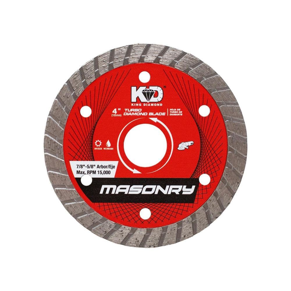 KING DIAMOND 4 in. Masonry Material Cutting Turbo Rim Diamond Blade