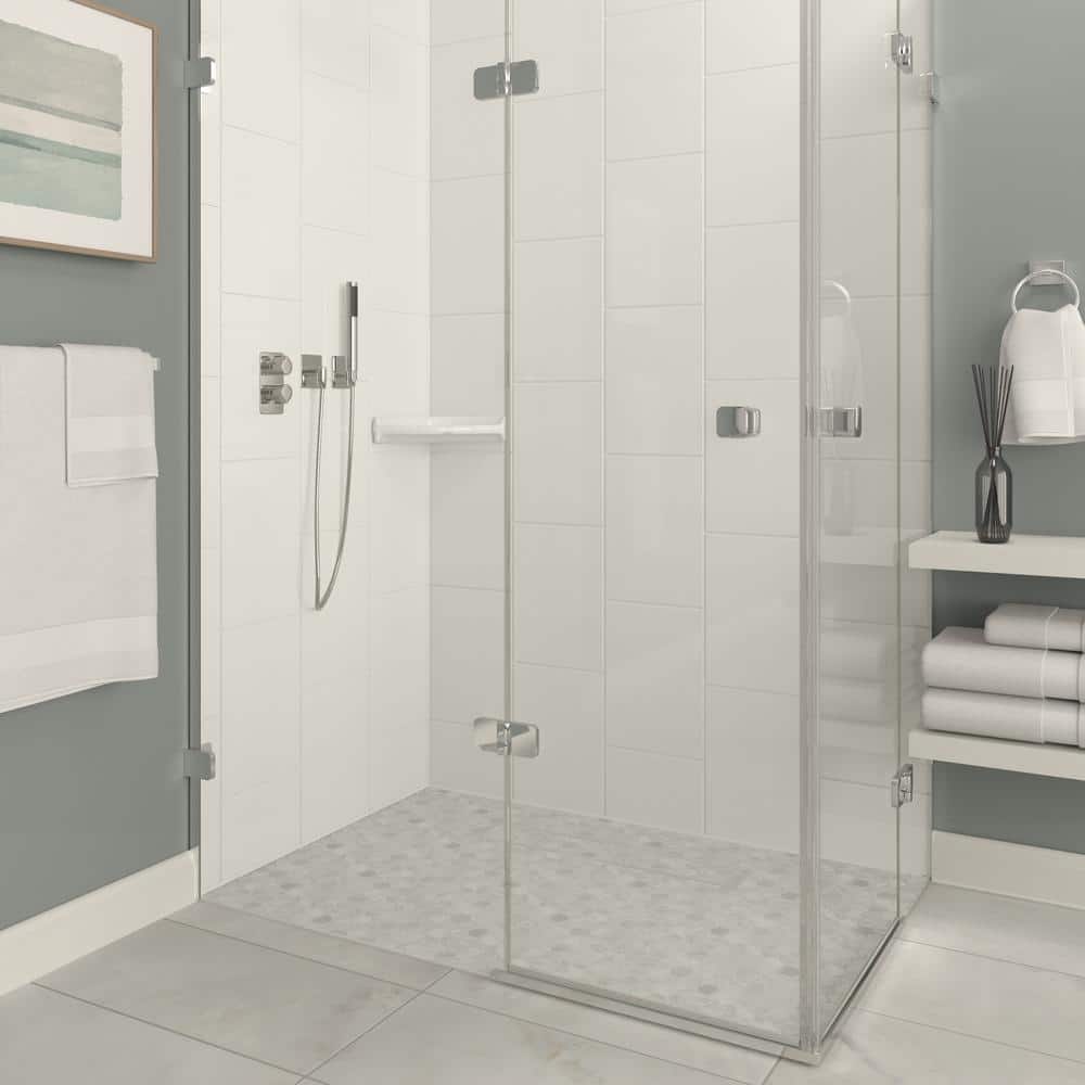 Daltile Restore 8.5 in. W Ceramic Wall Mounted Corner Shower Shelf Tile in White (2)