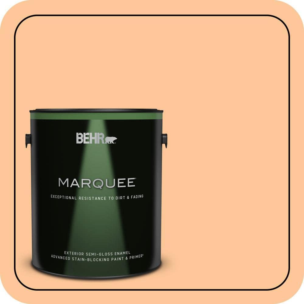 BEHR MARQUEE 1 gal. #P230-4 Citrus Punch Semi-Gloss Enamel Exterior Paint & Primer