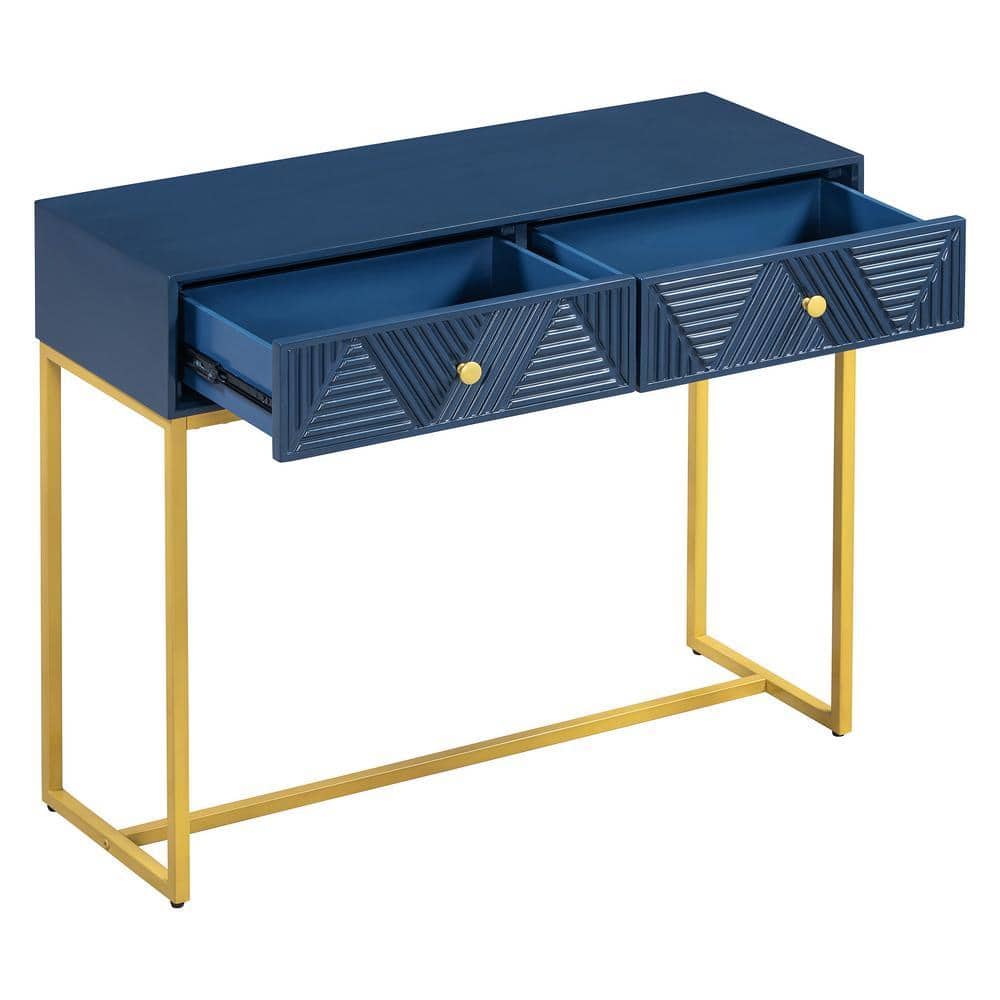 COWLOWN 38 in. W x 14 in. D x 24.4 in. H Bathroom Navy Blue Linen Cabinet (1)