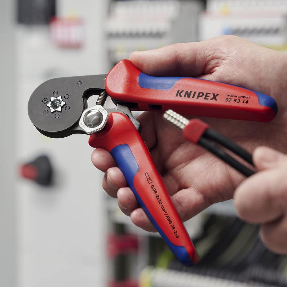 KNIPEX 7-1/4 in. Self-Adjusting Crimping Pliers for End Sleeves (3)