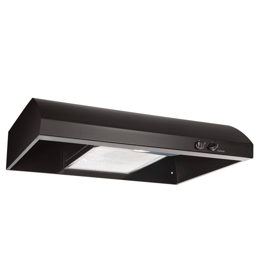 Broan-NuTone AR1 Series 30 in. 270 Max Blower CFM 4-Way Convertible Under-Cabinet Range Hood with Light in Black