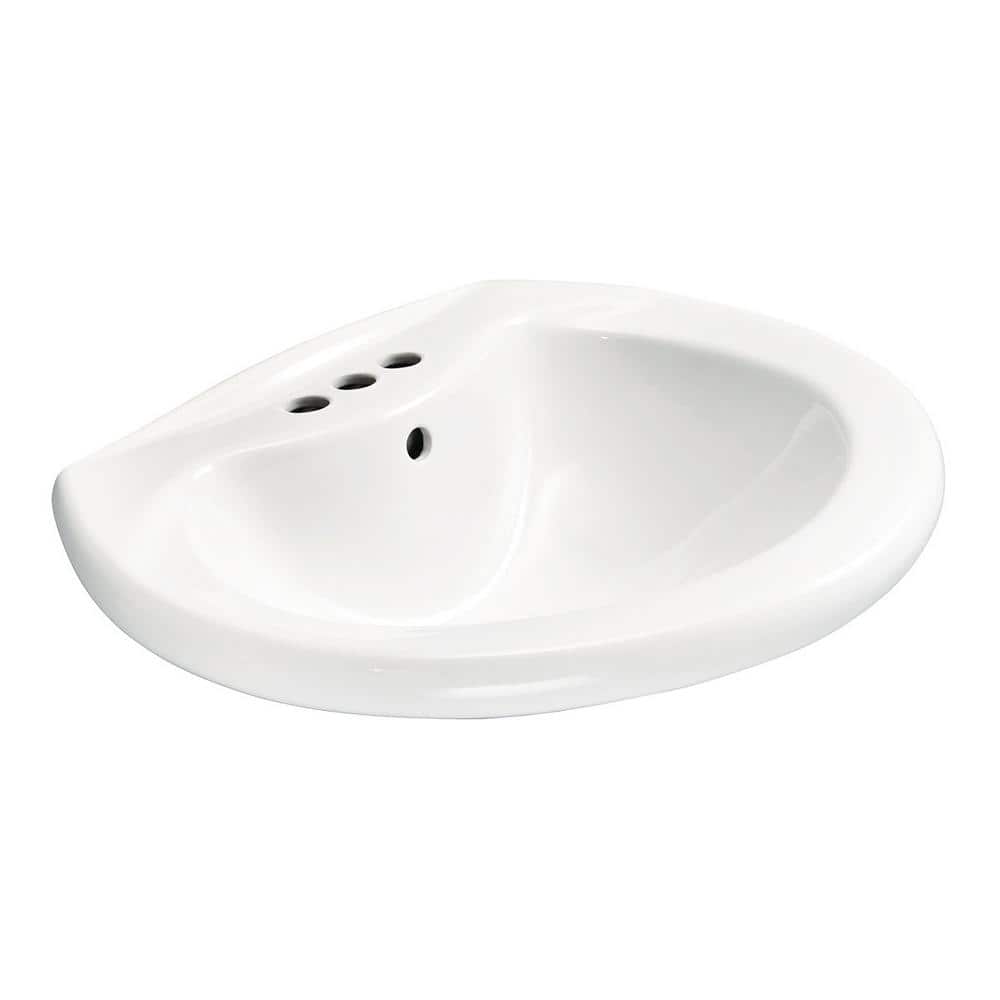 Glacier Bay Shelburne 8.2 in. Pedestal Sink Basin in White Vitreous China (1)