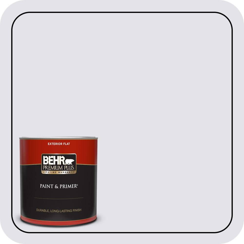 BEHR PREMIUM PLUS 1 qt. #PPU16-06 Lilac Mist Flat Exterior Paint & Primer