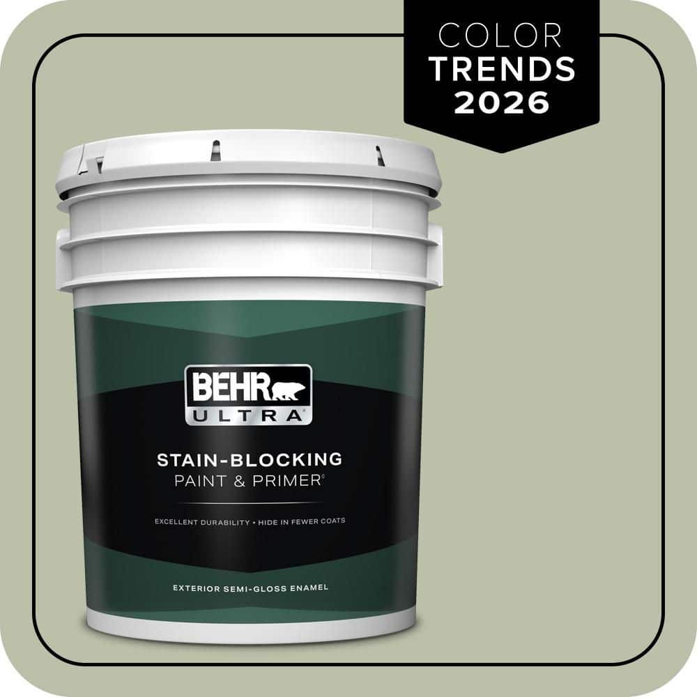 BEHR ULTRA 5 gal. #S380-3 Urban Nature Semi-Gloss Enamel Exterior Paint & Primer