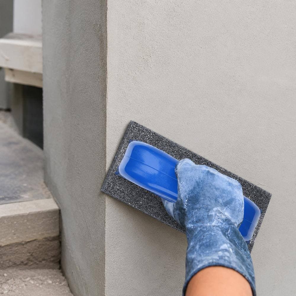 Unbranded 20 Grit Rub Brick with Handle for Concrete Masonry Smoothing Cleaning and Mark Removal Hand Tool Blue 2 Pack (2)
