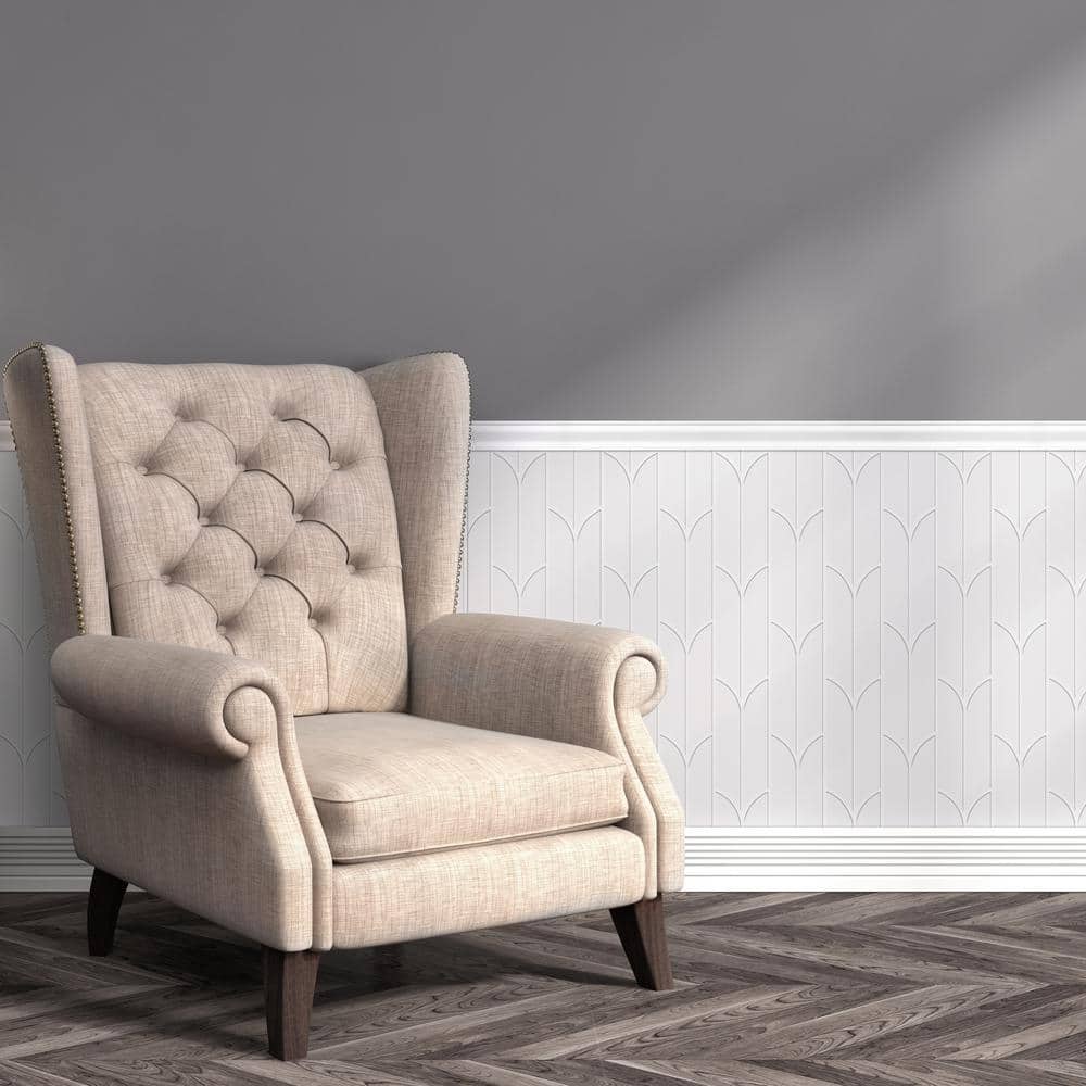 FROM PLAIN TO BEAUTIFUL IN HOURS Pandora Gloss White Paintable 4 ft. x 8 ft. Faux Tin Glue-Up Wainscoting Panels (3-Pack) (96 sq. ft./Case) (3)