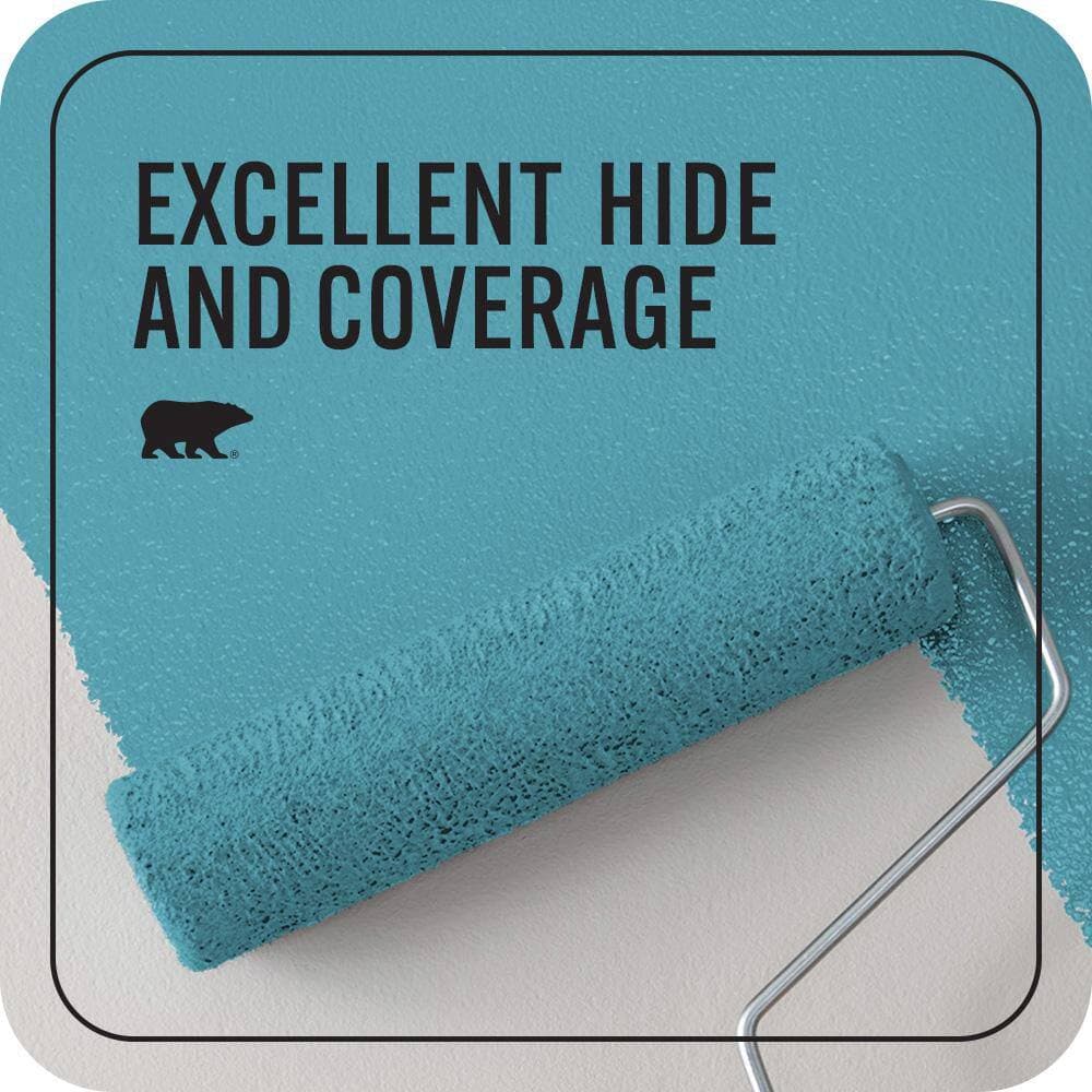 BEHR PREMIUM PLUS 1 qt. #M470-5 Explorer Blue Semi-Gloss Enamel EcoMix Plant-Based Interior Paint & Primer (2)