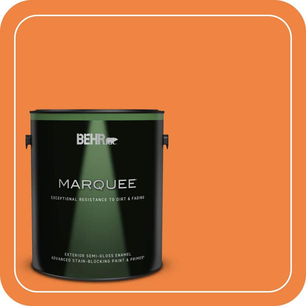 BEHR MARQUEE 1 gal. #P220-7 Construction Zone Semi-Gloss Enamel Exterior Paint & Primer