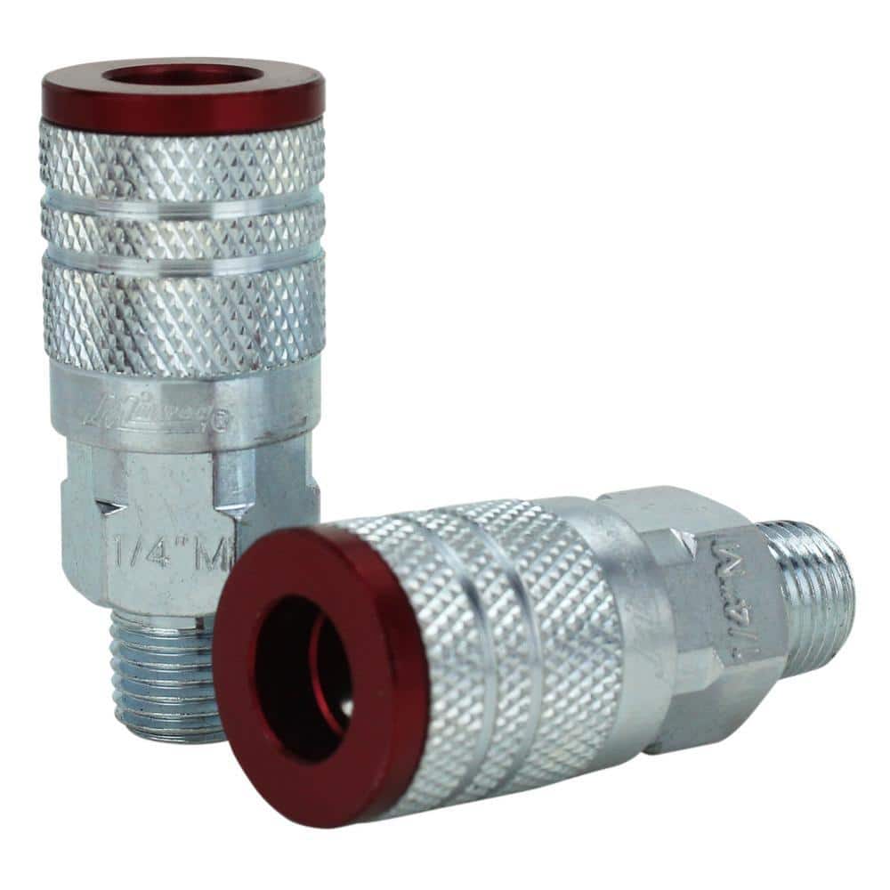 Milton Industries, Inc. ColorFit by Milton Coupler & Plug Kit - (M-Style, Red) - 1/4 in. NPT, (14-Piece) (2)