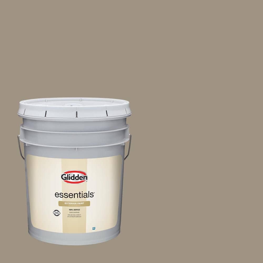 Glidden Essentials 5 gal. PPG1023-5 Stone Gray Flat Exterior Paint
