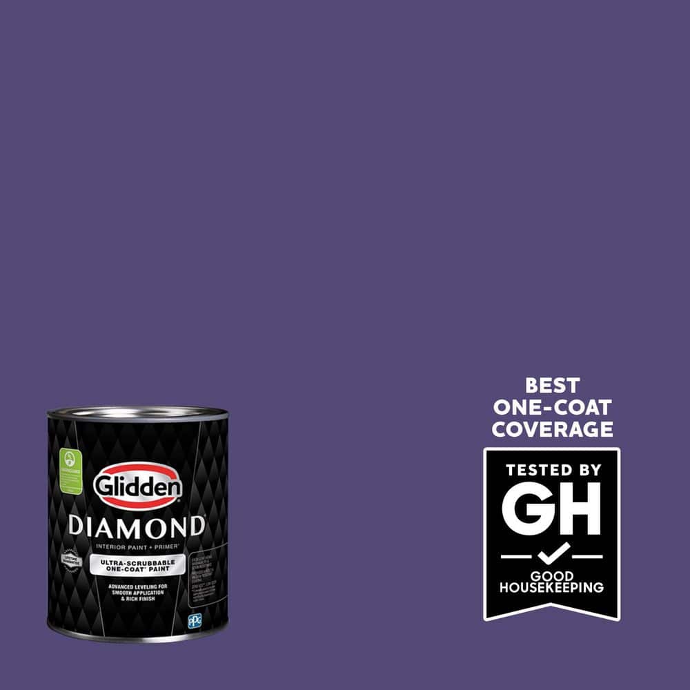 Glidden Diamond 1 qt. PPG1175-7 Imperial Purple Eggshell Interior Paint with Primer