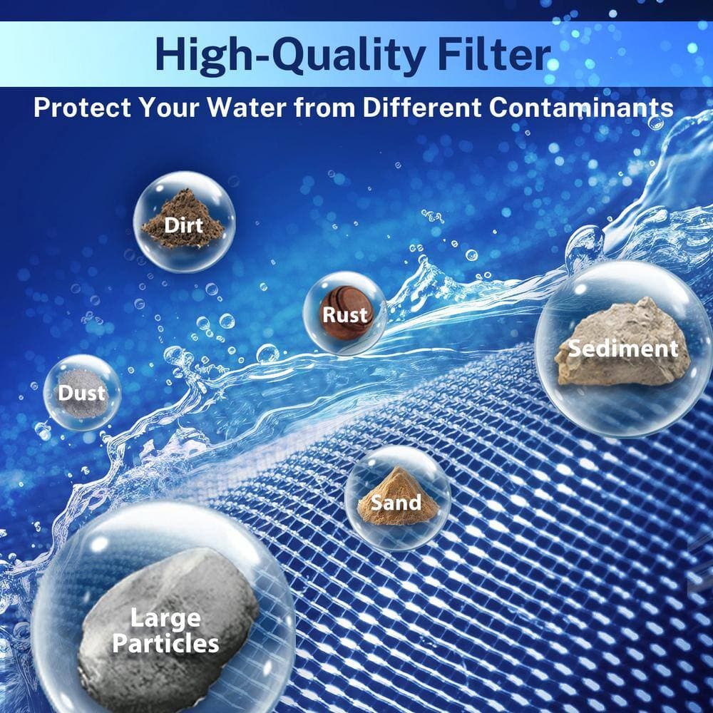 PureDrop PDR-ARB100WSP Whole House Spin Down Sediment Water Filter, Auto Flushing, Touch-Screen, Reusable w/Scraper, 100-Micron (3)