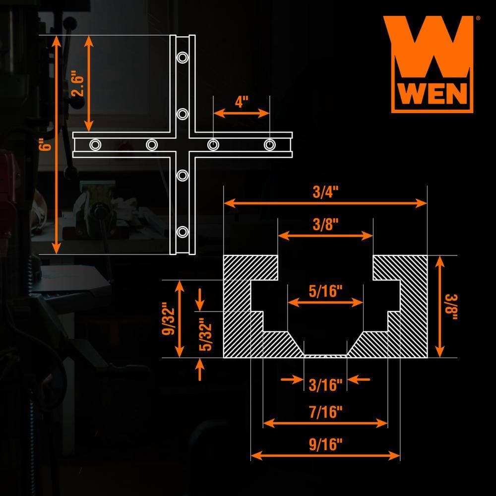 WEN 6 in. Universal T-Track Intersection Kit for Woodworking (2)