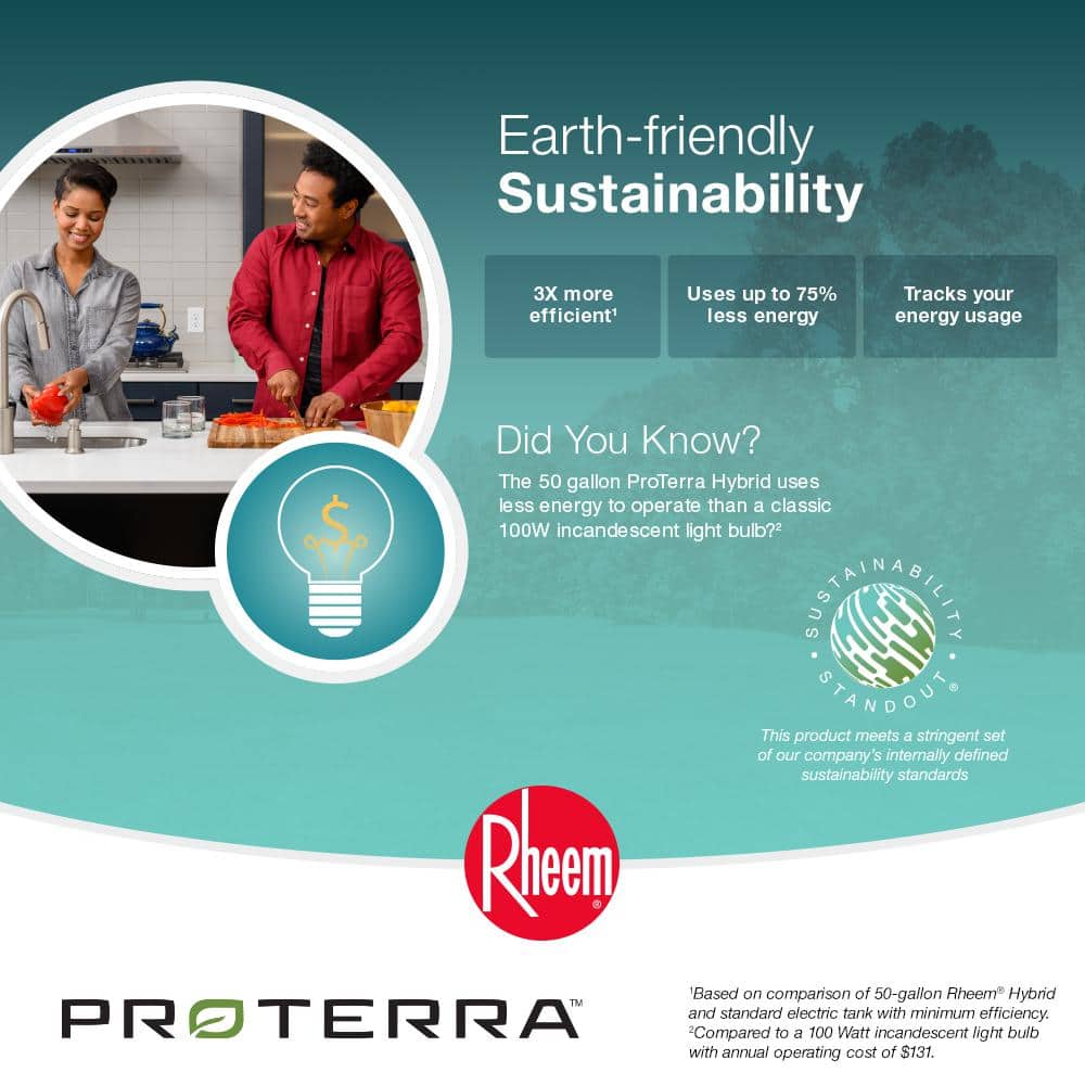 Rheem ProTerra 10-Year Hybrid High Efficiency Smart Tank Electric Water Heater with Leak Detection & Auto Shutoff (4)