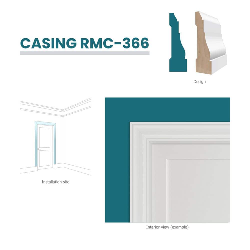 RESO RMC 366 11/16 in. D x 2 1/4 in. W x 85in. L Primed Finger-Joined Pine Casing 3-pcs 21 Ft Total (2)