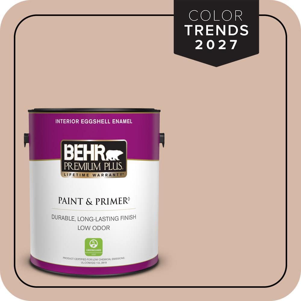 BEHR PREMIUM PLUS 1 gal. #S190-3 Sedona Pink Eggshell Enamel Low Odor Interior Paint & Primer (1)