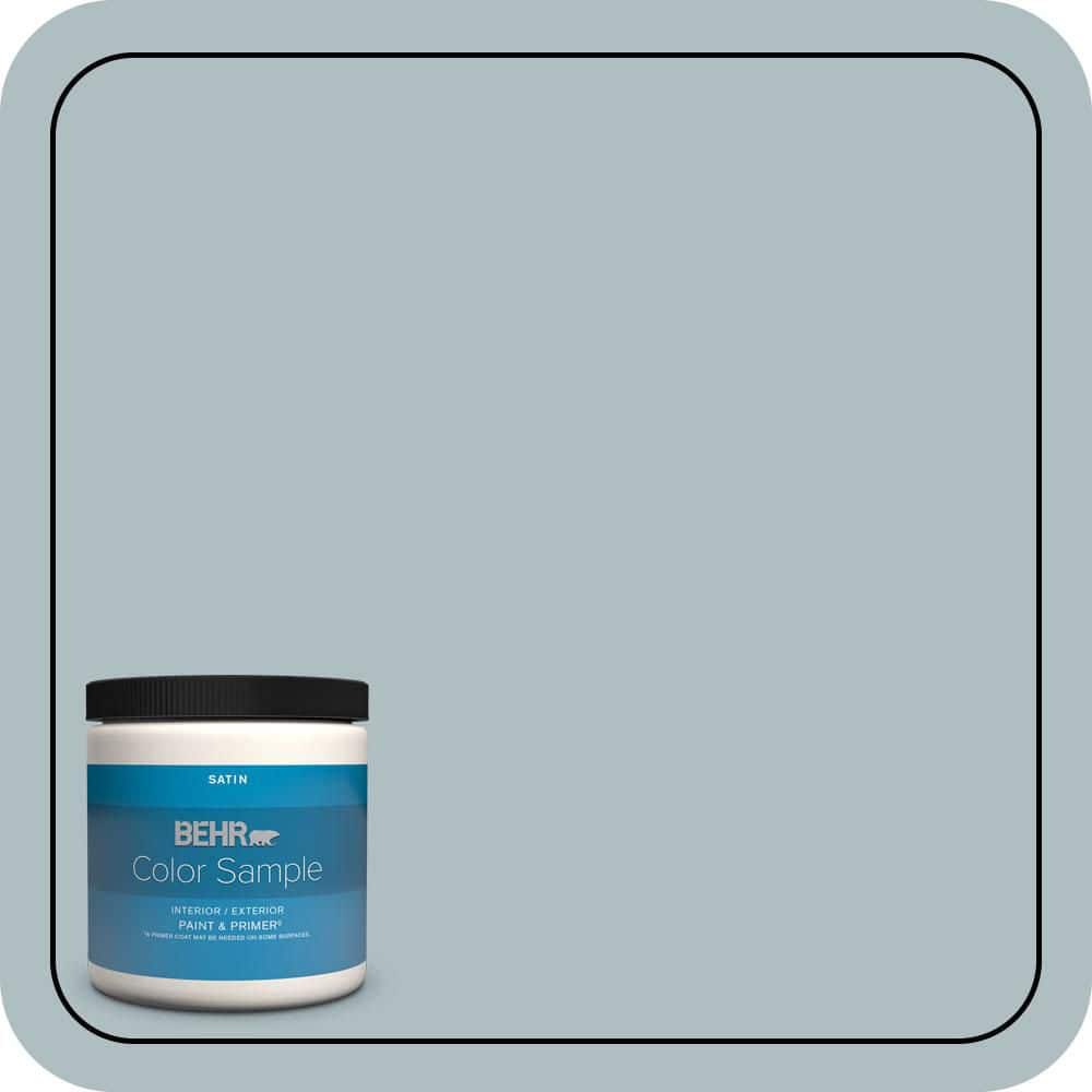 BEHR PREMIUM PLUS 8 oz. #PMD-99 Arctic Ocean Satin Enamel Interior/Exterior Paint & Primer Color Sample