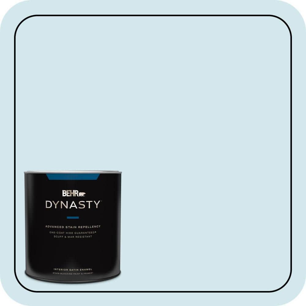 BEHR DYNASTY 1 qt. #520E-1 Coastal Mist Satin Enamel Interior Stain-Blocking Paint & Primer