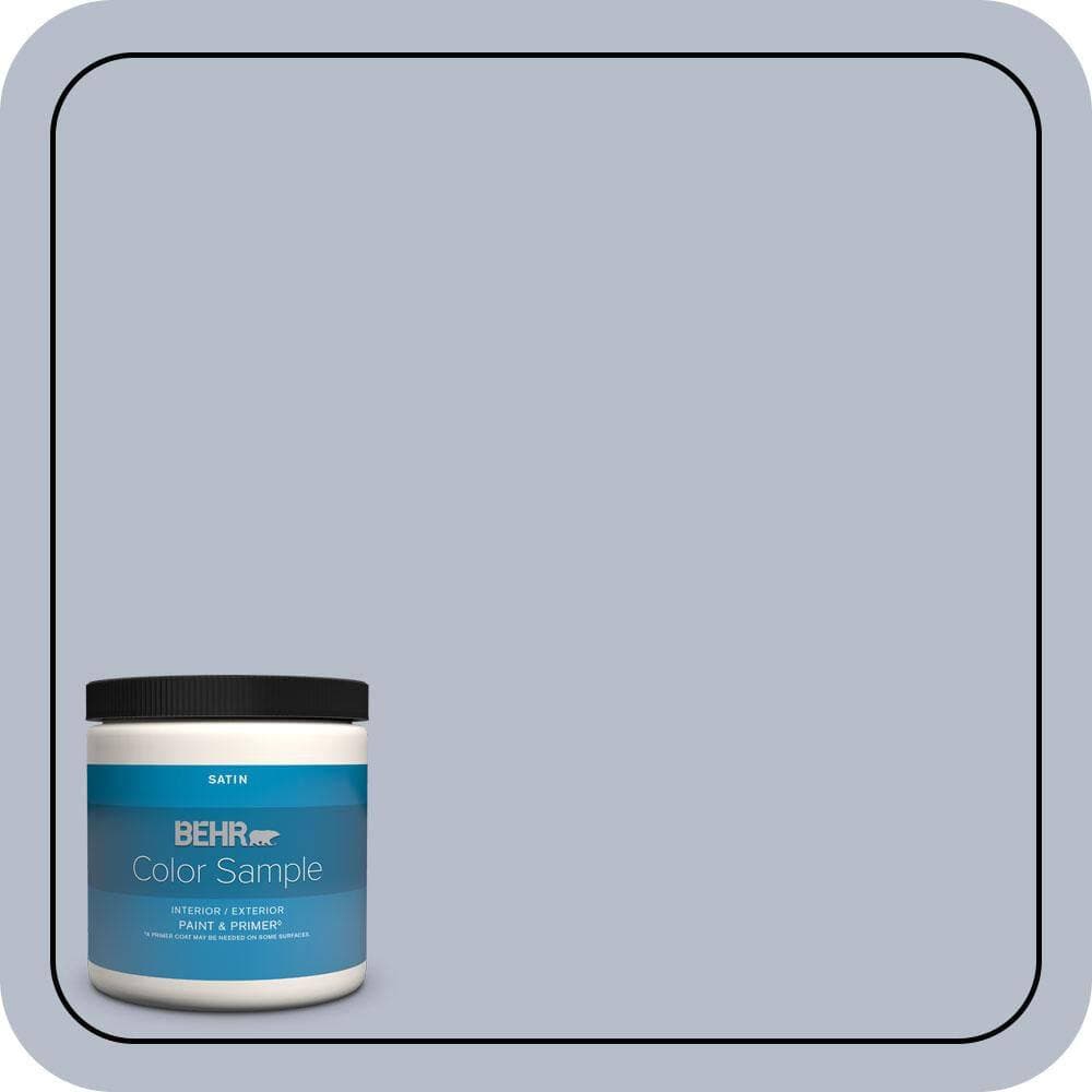 BEHR PREMIUM PLUS 8 oz. #610F-4 Silver Service Satin Enamel Interior/Exterior Paint & Primer Color Sample