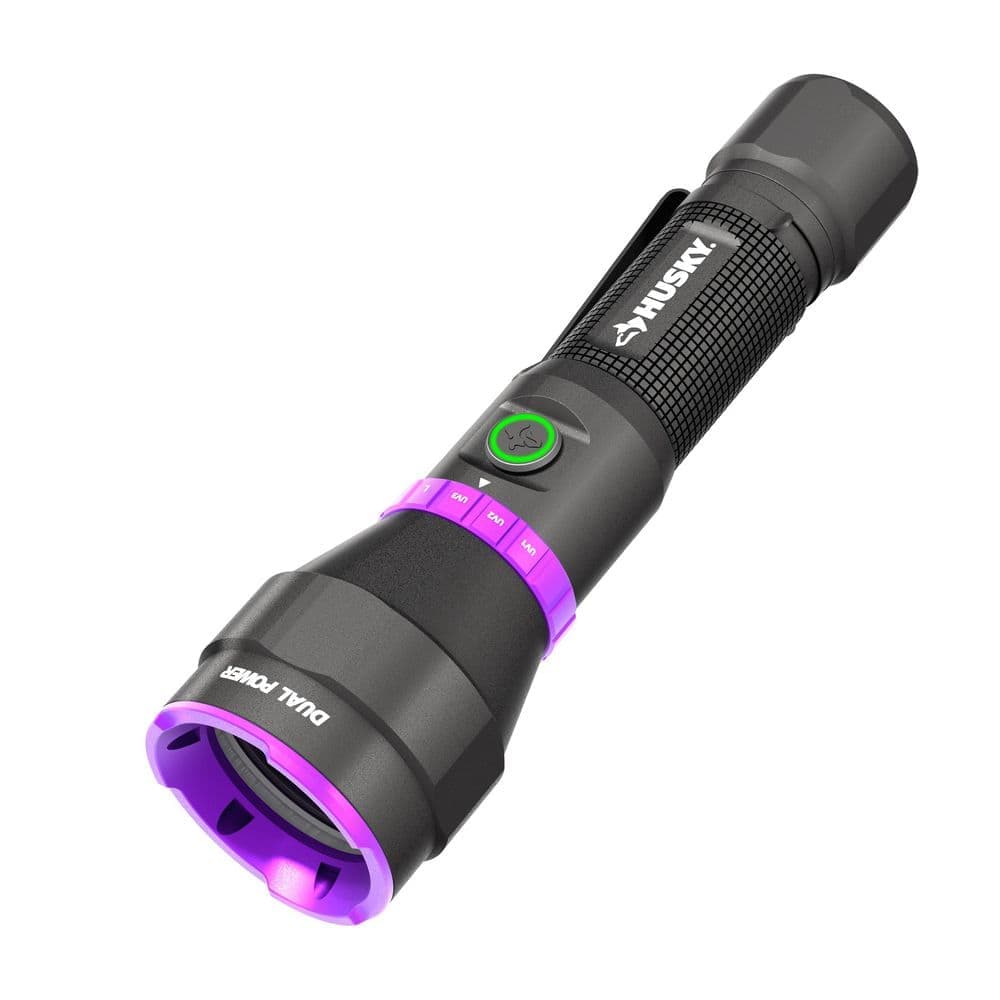 Husky 600 Lumens Dual Power LED Rechargeable Flashlight with UV (2)