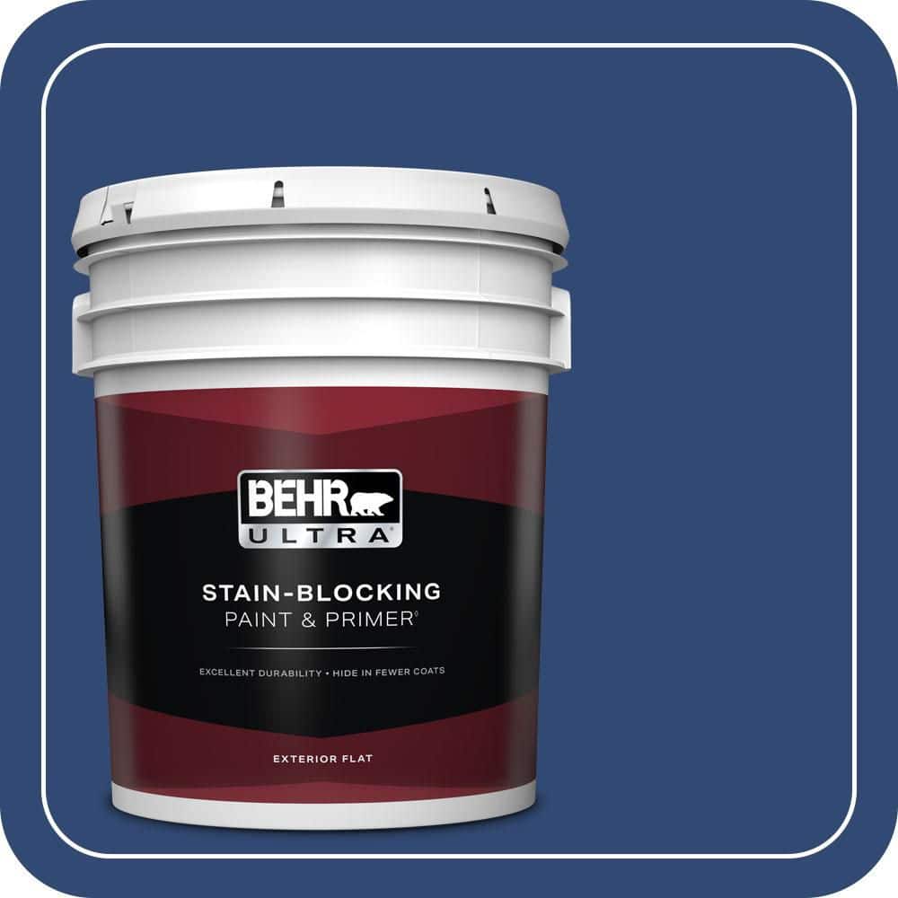 BEHR ULTRA 5 gal. #S-H-580 Navy Blue Flat Exterior Paint & Primer