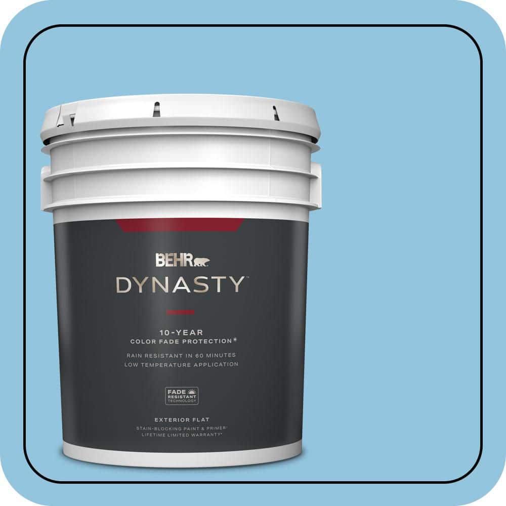BEHR DYNASTY 5 gal. #550D-4 Caribbean Coast Flat Exterior Stain-Blocking Paint & Primer