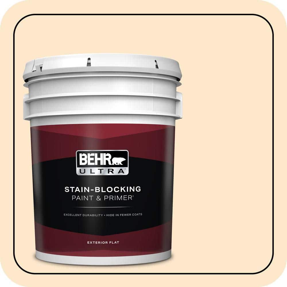 BEHR ULTRA 5 gal. #YL-W02 Spanish Lace Flat Exterior Paint & Primer