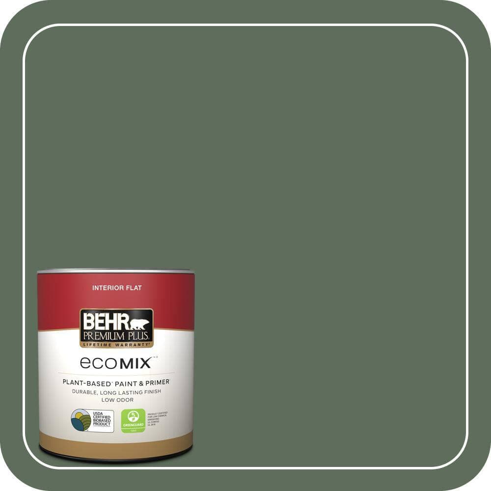 BEHR PREMIUM PLUS 1 qt. #N400-6 Terrarium Flat EcoMix Plant-Based Interior Paint & Primer (1)