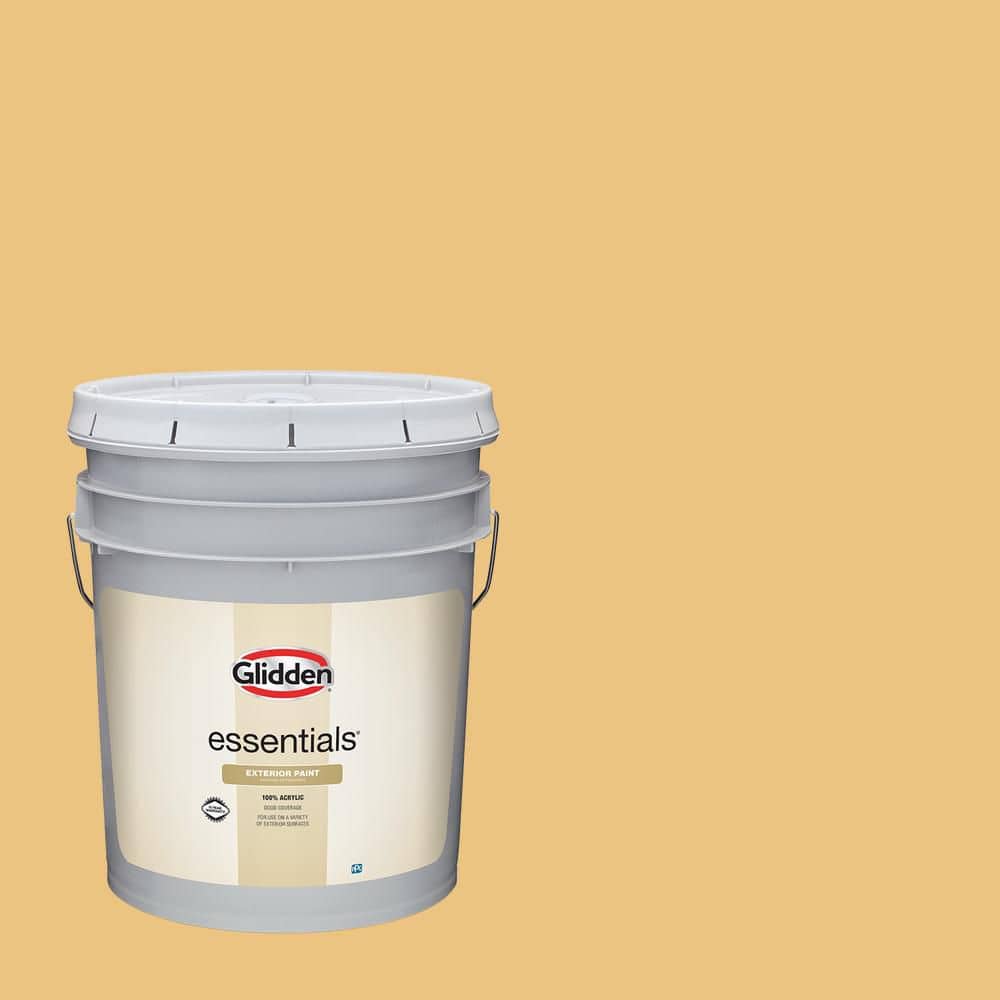 Glidden Essentials 5 gal. PPG1208-4 Gold Buff Semi-Gloss Exterior Paint