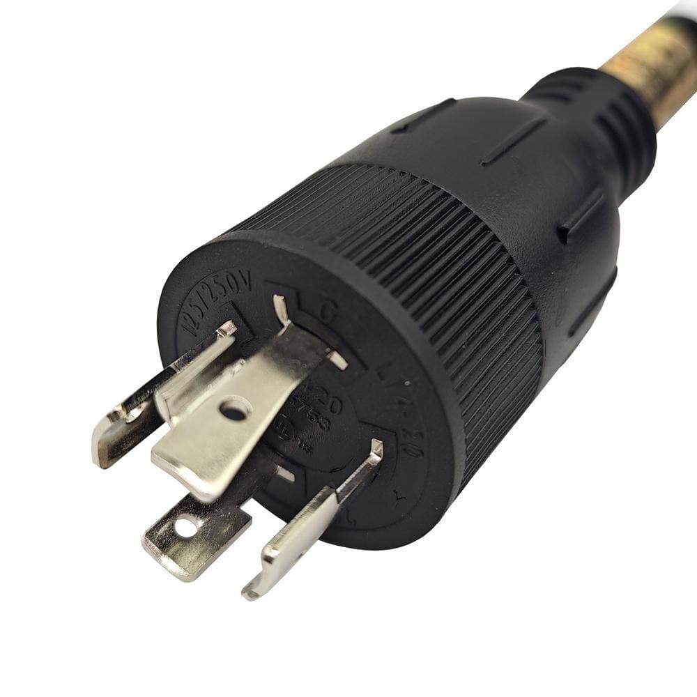 parkworld 6 ft. 10/4 20 Amp 125/240-Volt Twist Lock 4-Prong Indoor/Outdoor NEMA L14-20 Generator Extension Cord, Black, UL Listed (2)