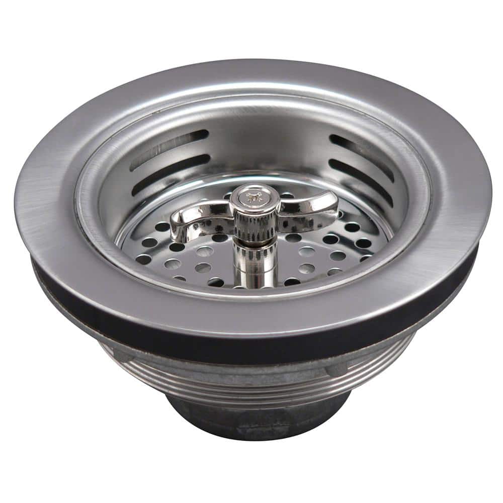KEENEY 3-1/2 in. Turn 2 Seal Sink Strainer in Stainless Steel