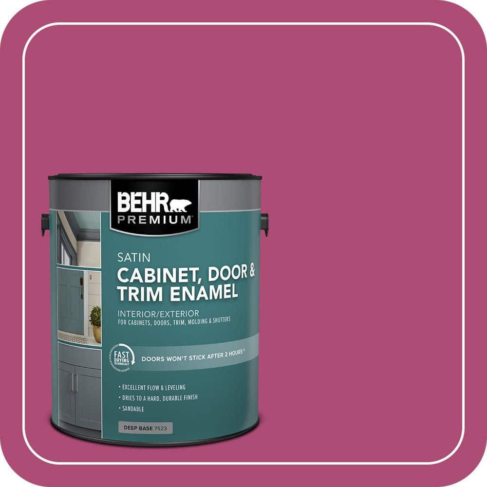 BEHR PREMIUM 1 gal. #100B-7 Hot Pink Satin Enamel Interior/Exterior Cabinet, Door & Trim Paint