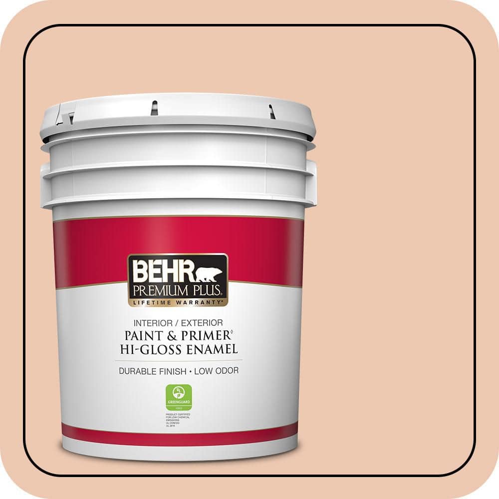 BEHR PREMIUM PLUS 5 gal. #MQ3-39 Sweet Pastel Hi-Gloss Enamel Interior/Exterior Paint & Primer
