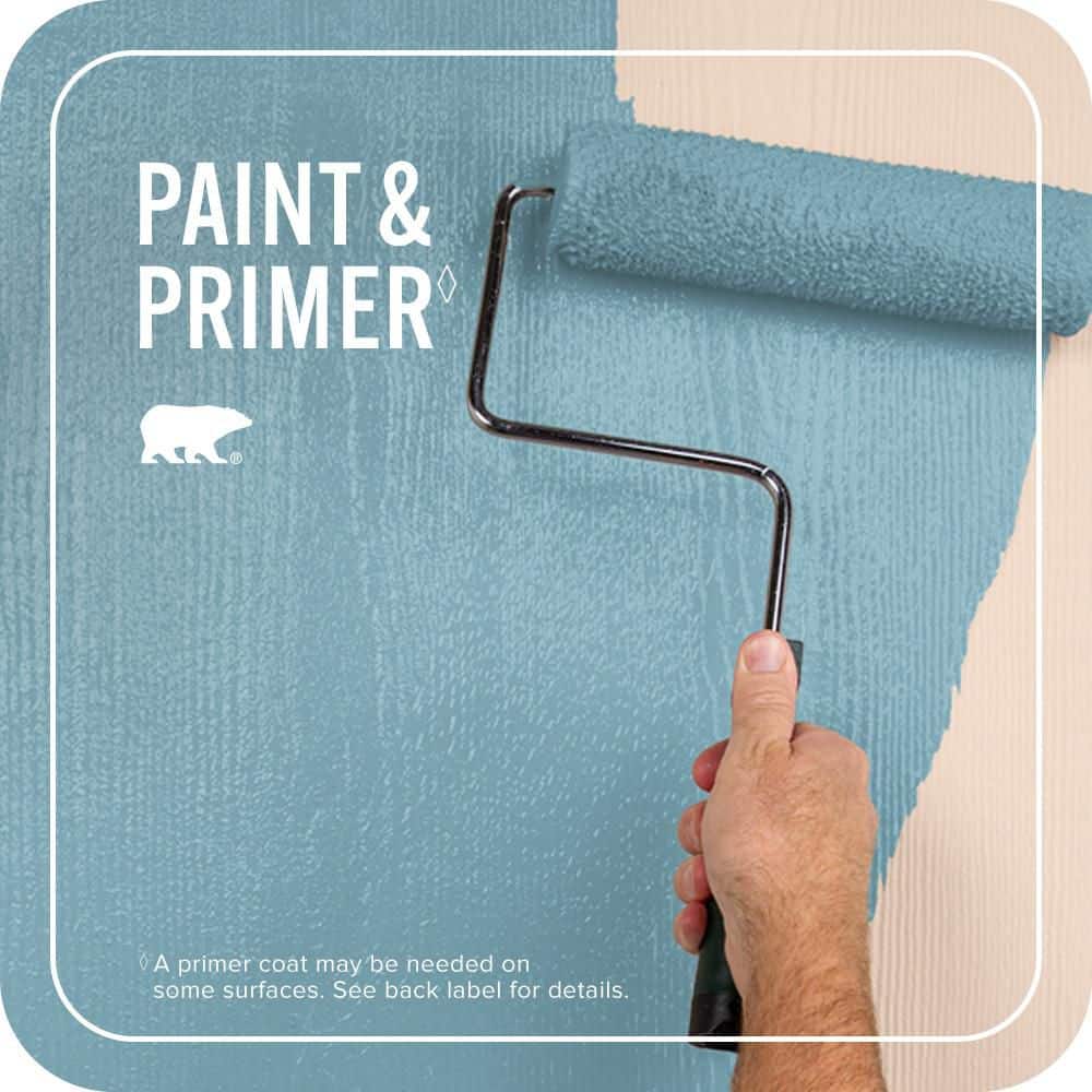 BEHR PREMIUM PLUS 1 qt. #PMD-83 Porcelain Blue Flat Exterior Paint & Primer (2)