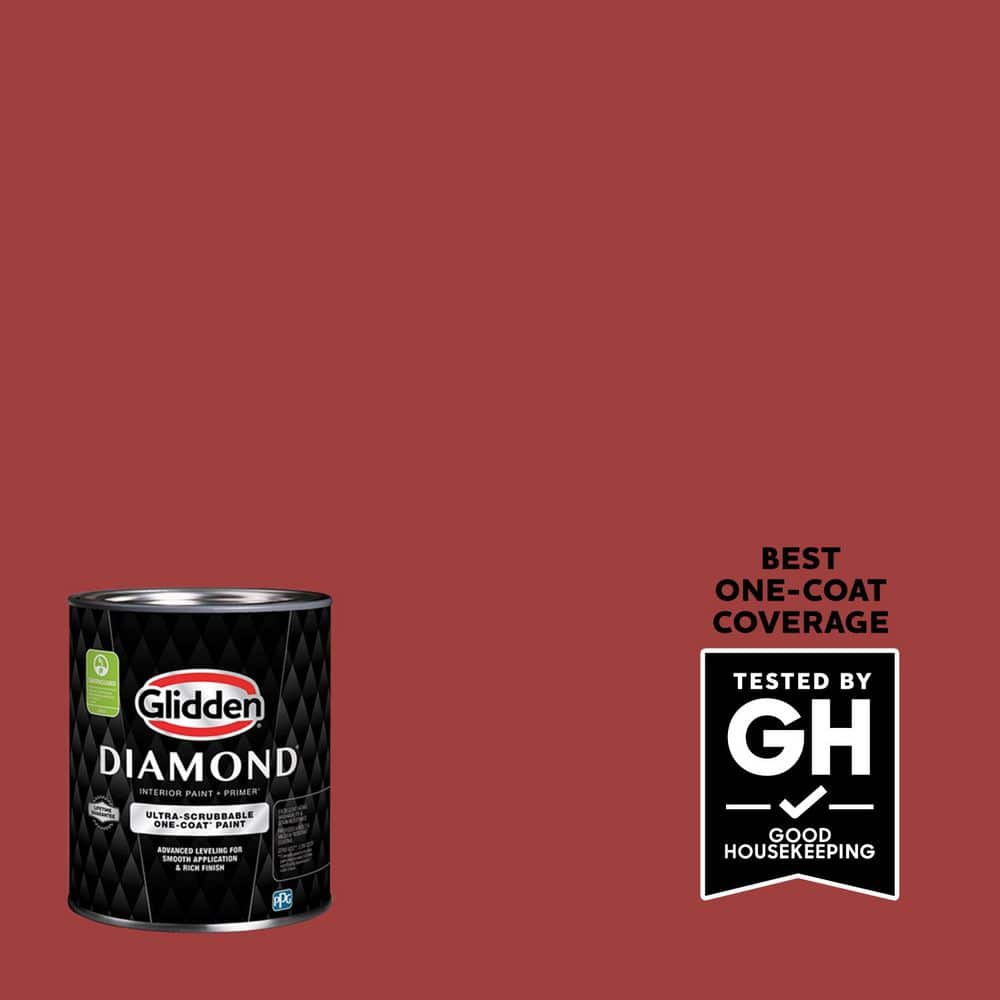 Glidden Diamond 1 qt. PPG1057-7 Burning Bush Satin Interior Paint with Primer (1)