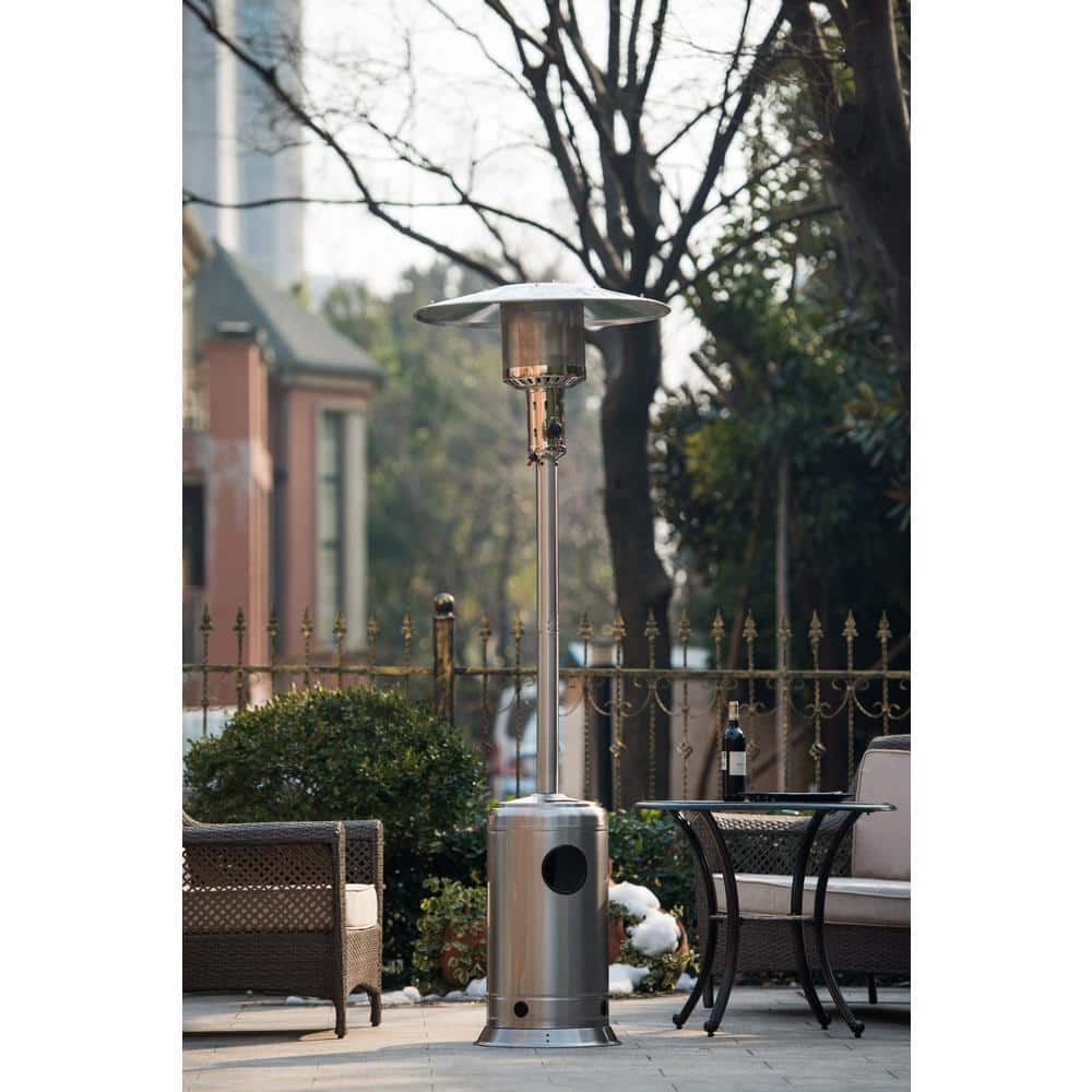 Wildaven 88 in. 47,000 BTU Stainless Steel Outdoor Patio Propane Heater with Portable Wheels (1)