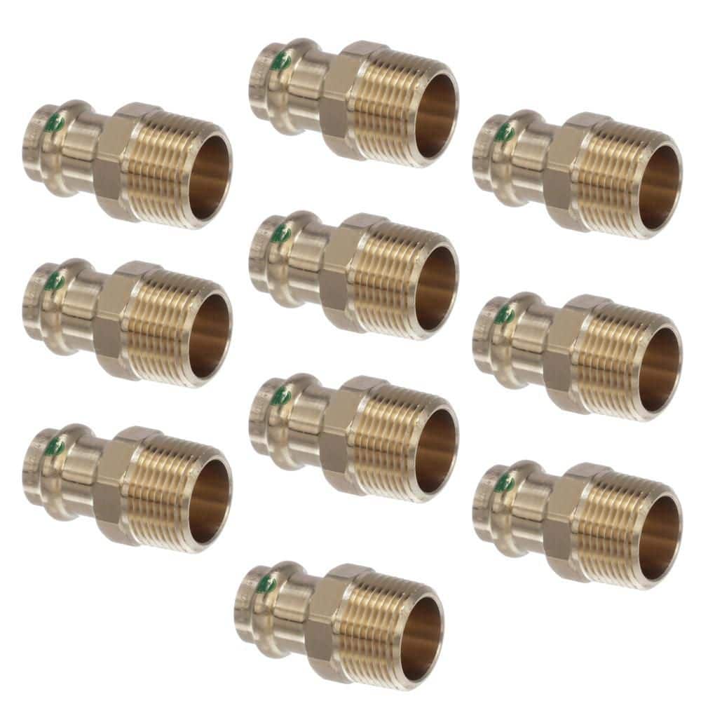 Viega ProPress 1-1/4 in. Press 1-1/4 in. MPT Zero Lead Bronze Adapter