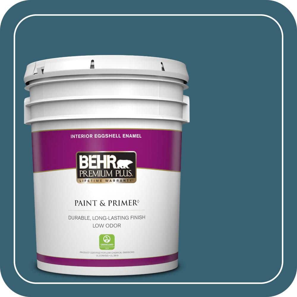 BEHR PREMIUM PLUS 5 gal. #PPU13-18 Bermudan Blue Eggshell Enamel Low Odor Interior Paint & Primer