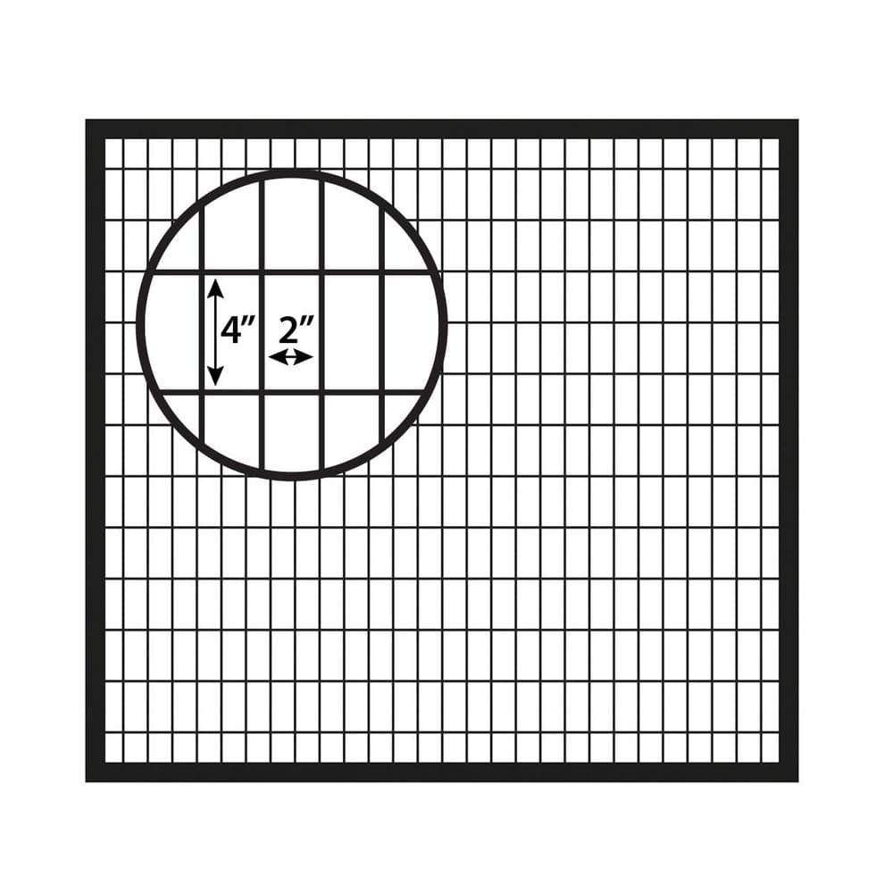 FORGERIGHT Deco Grid 4 ft. H x 5 ft. W Black Steel Fence Gate (3)