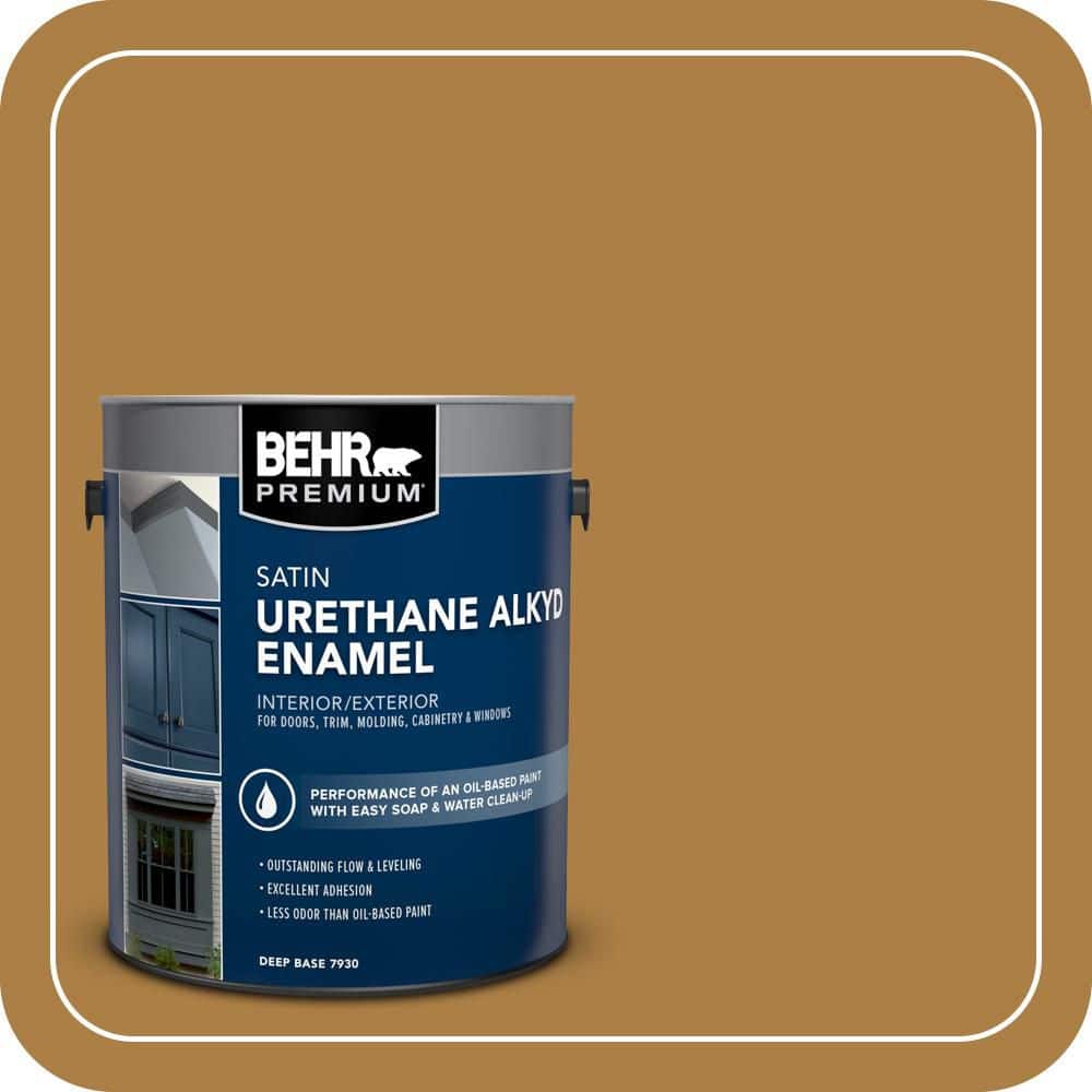 BEHR PREMIUM 1 gal. #M280-7 24 Karat Urethane Alkyd Satin Enamel Interior/Exterior Paint